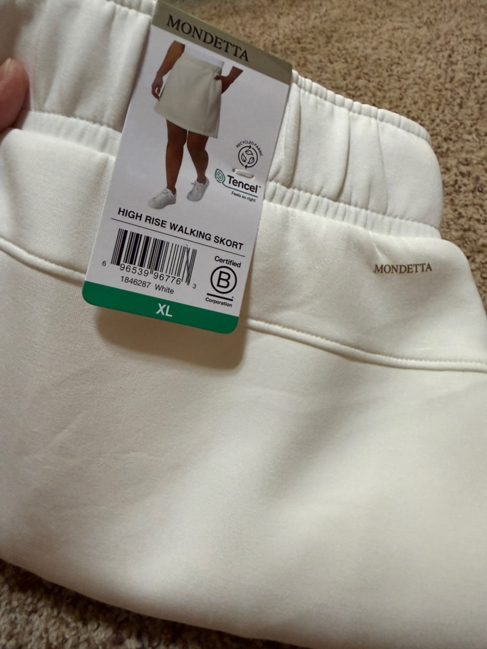 Mondetta White Tencel High Rise Walking Skort Womens Size XL NWT